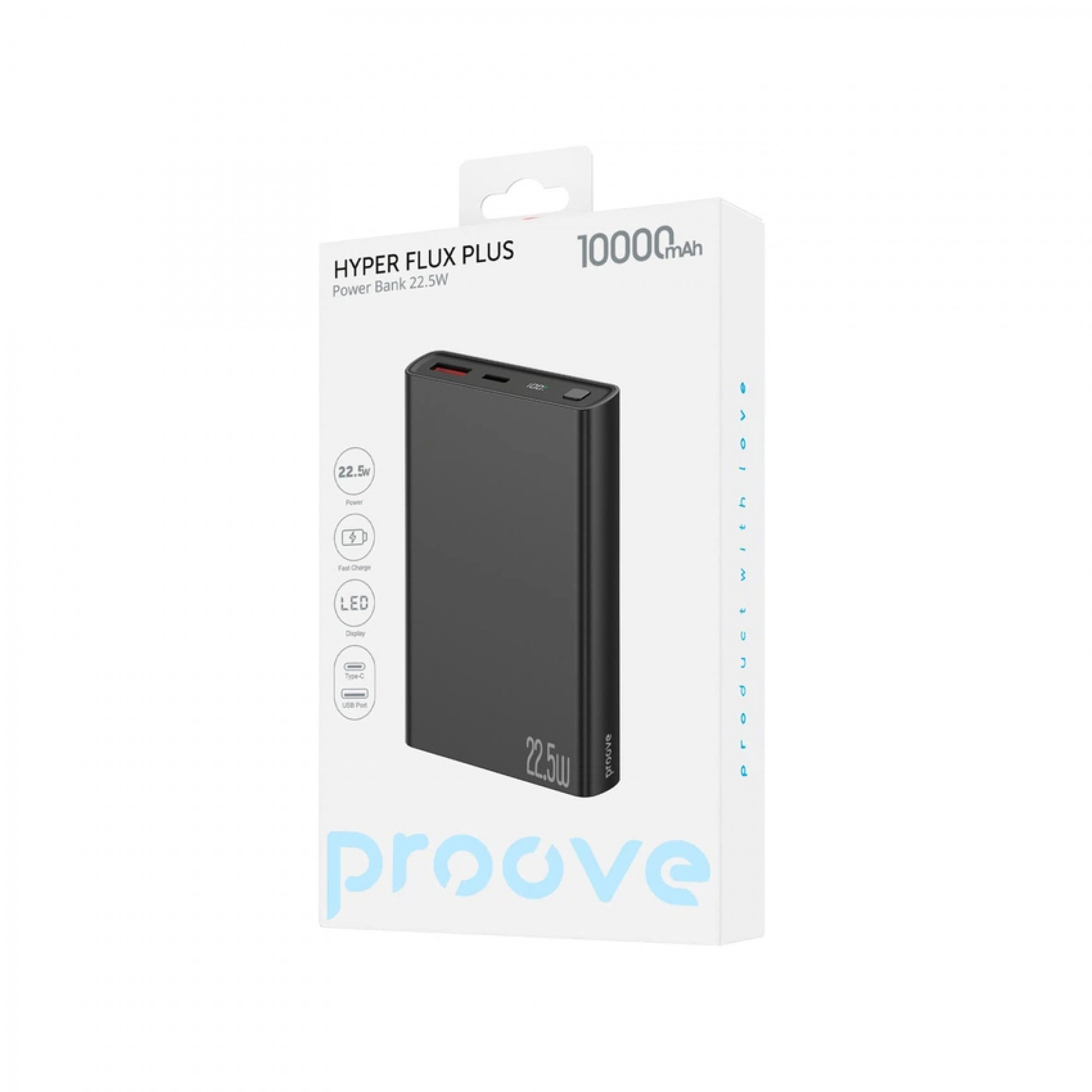 Портативная батарея Proove Hyper Flux Plus 22.5W 10000mAh Black